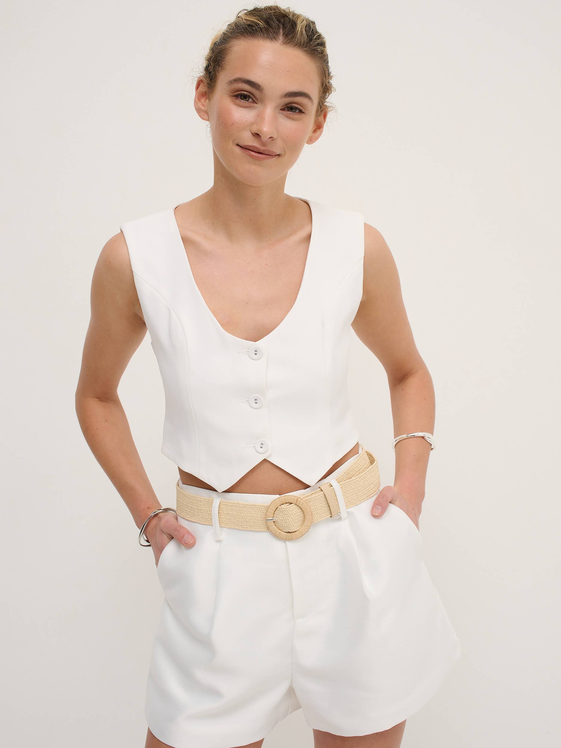 Shelley Round Buckle Stretchy Belt