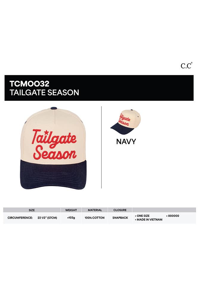 TAILGATE SEASON Embroidered Trucker Cap