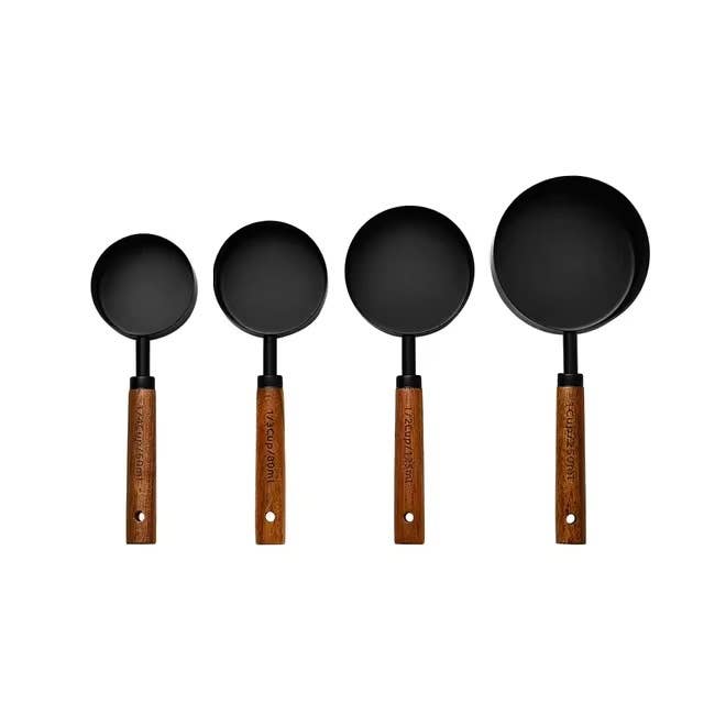 Black Stainless Steel Measuring Cups &amp; Spoons Set