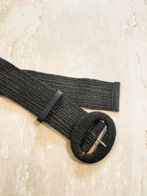 Alora Round Buckle Straw Belt- biscuit