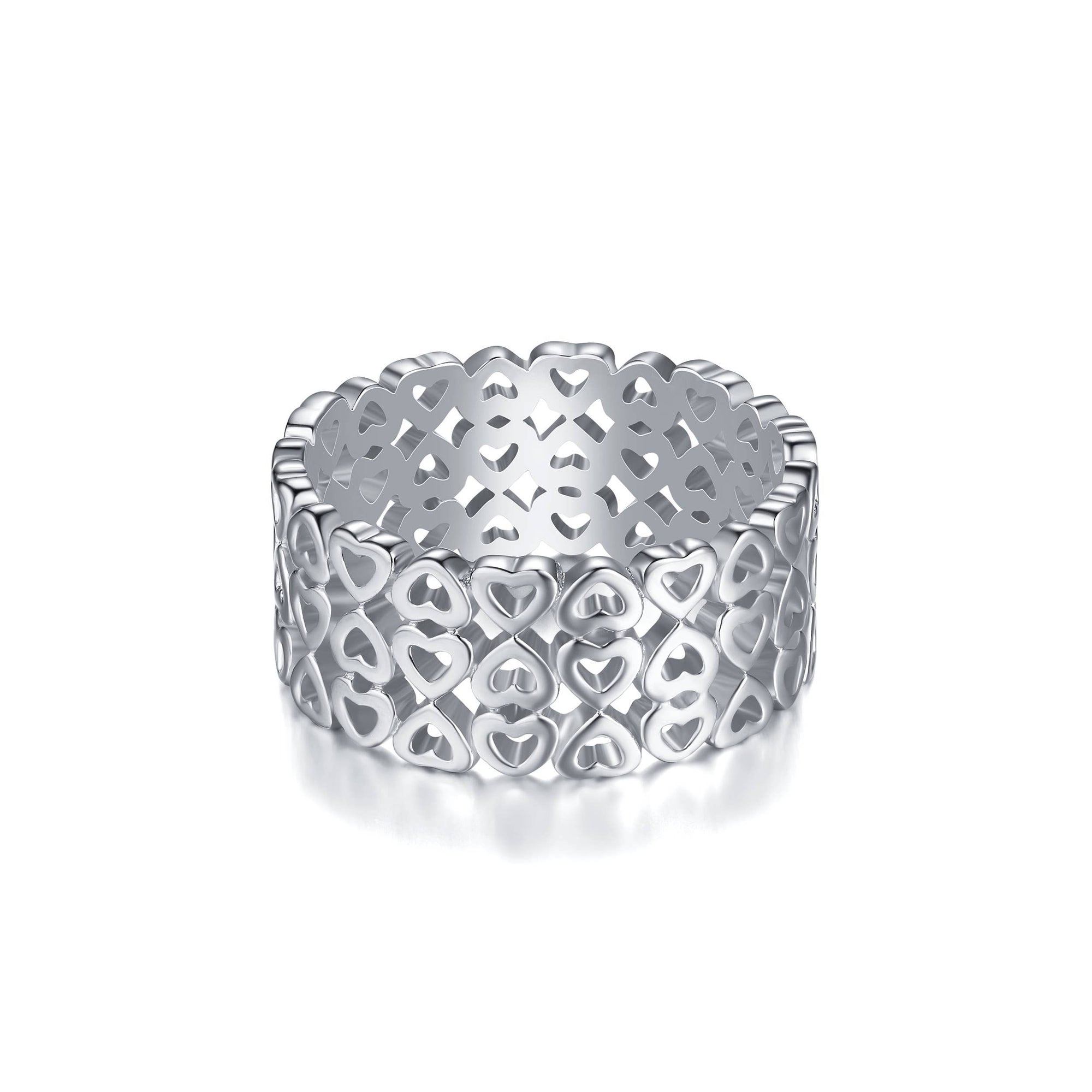 Triple Stack Heart Ring in Sterling Silver with Cubi|1-9011R