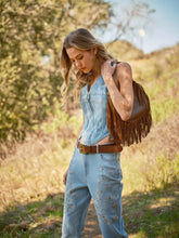 23433T - Corset Fitted Denim Vest