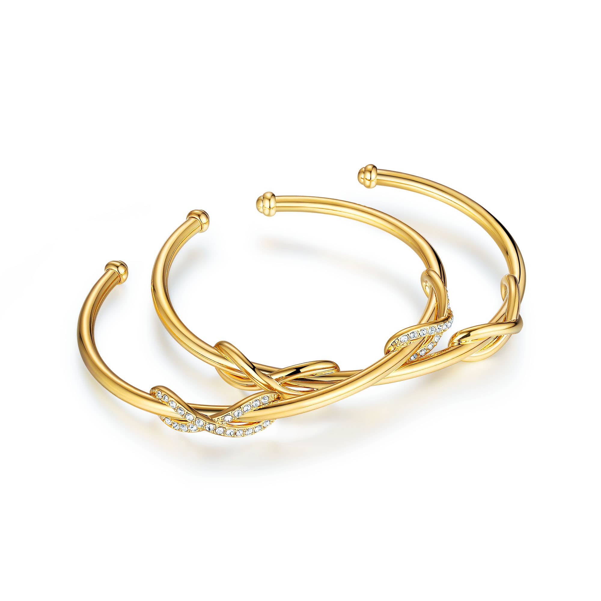 Double Infinity Cuff Bangle with Swarovski Crystal MYJS 16k