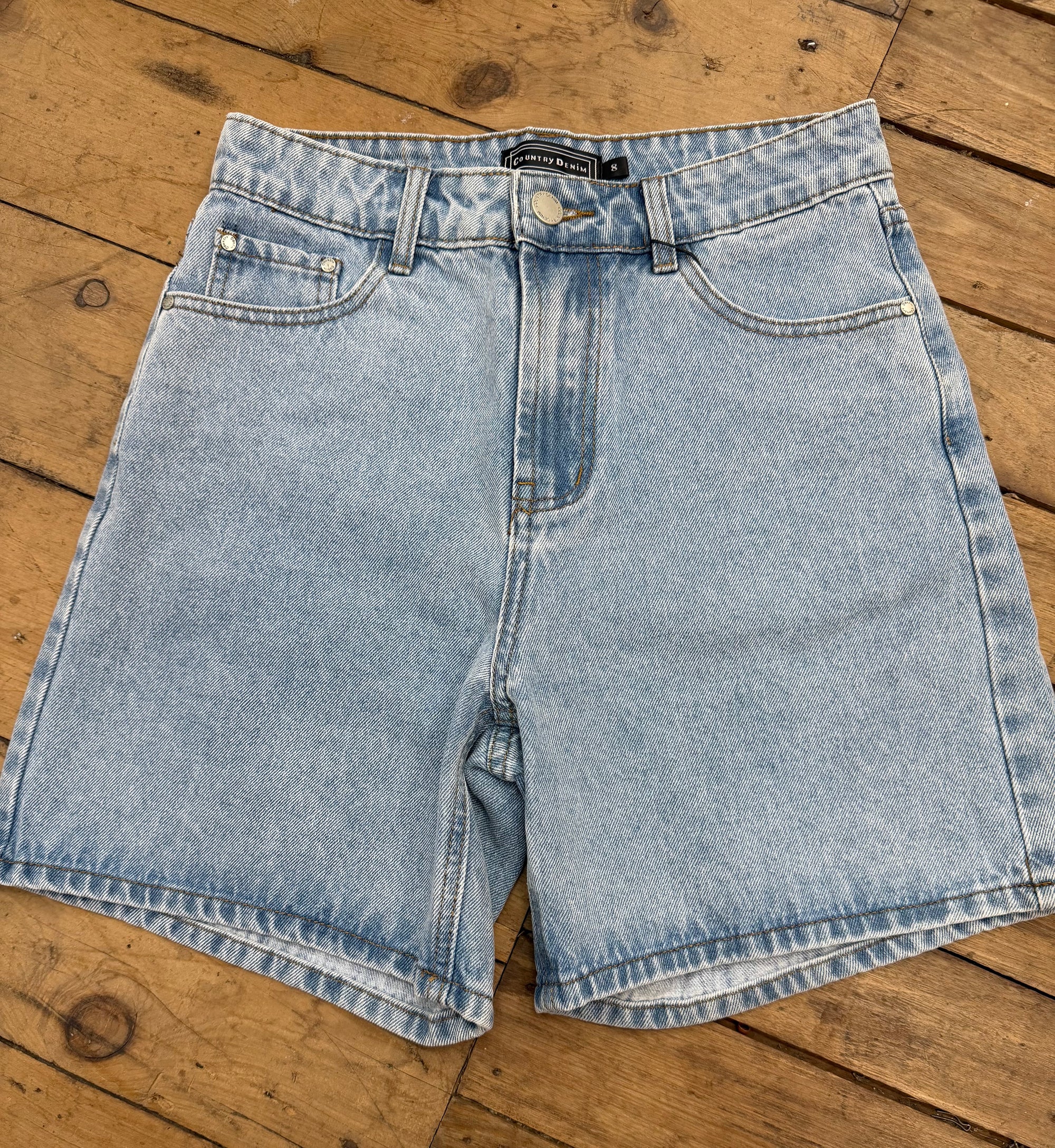 Denim Short~ Medium Length Light wash