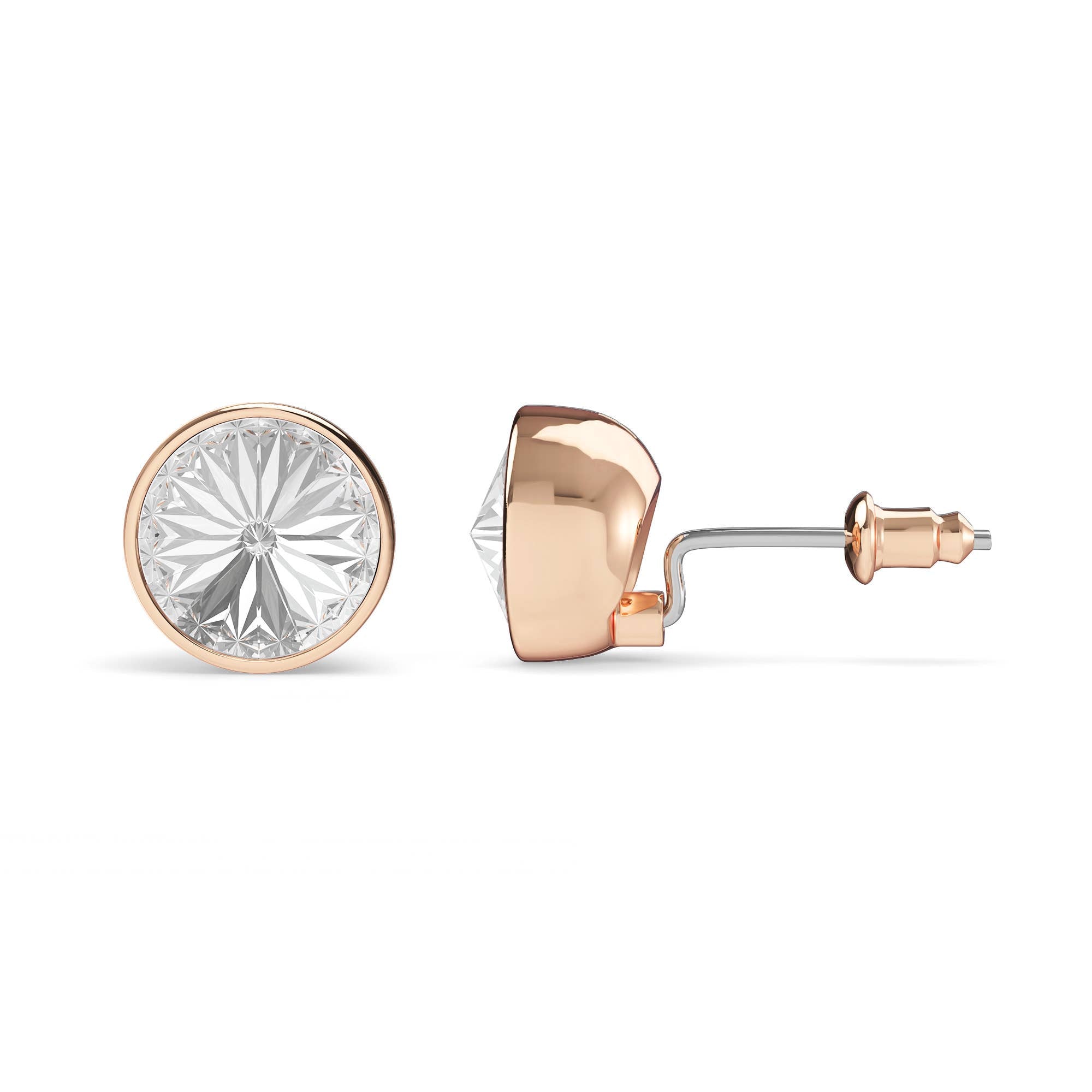 Statement Mix Stud Carrier Earrings Clear Crysta|2-1410-ACLR
