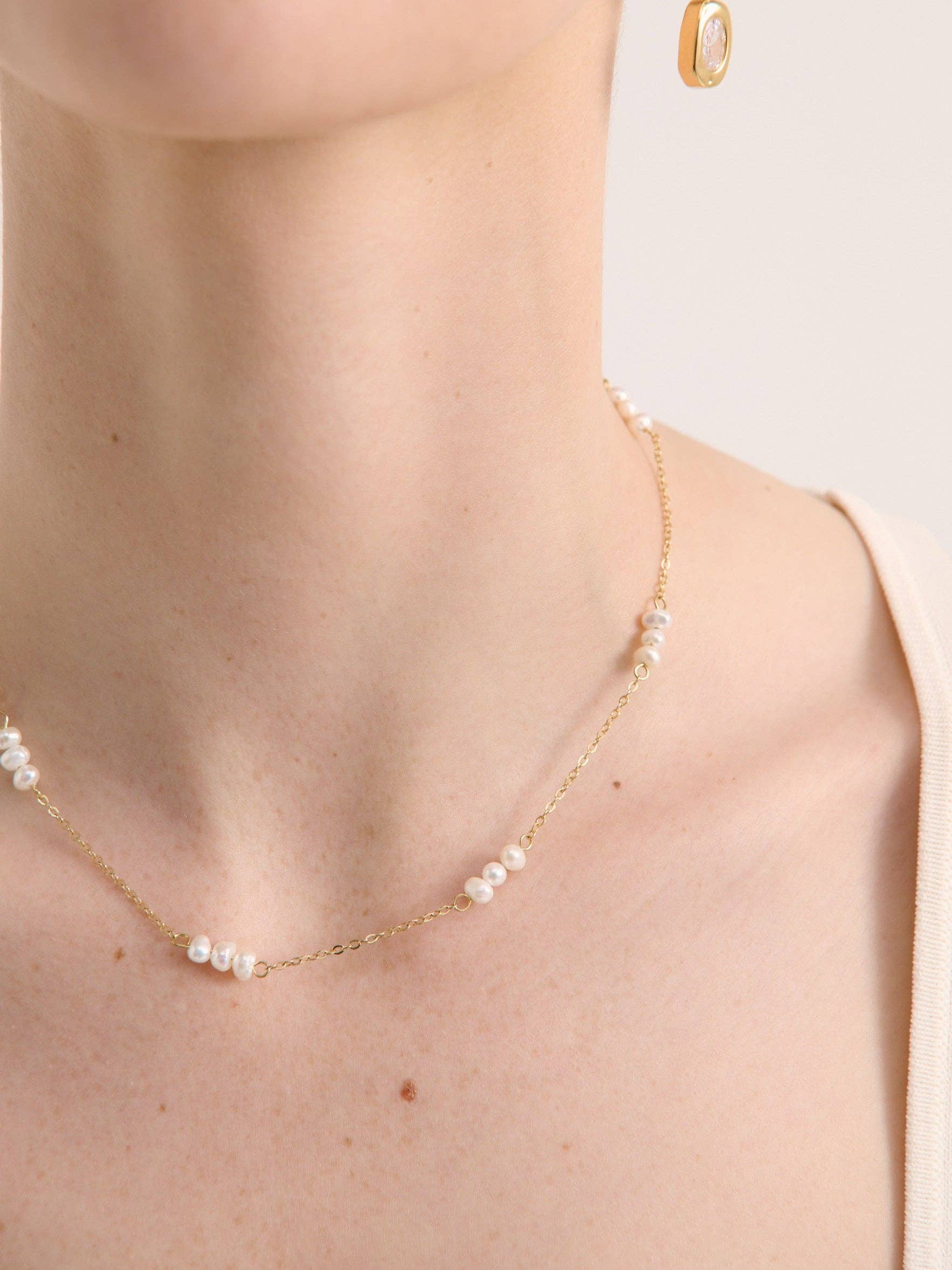 Trio Pearl 18K Gold Plated Necklace