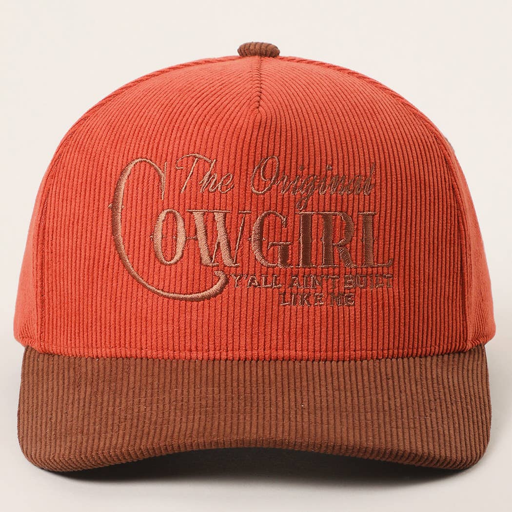 ORIGINAL COWGIRL Corduroy Trucker Hat