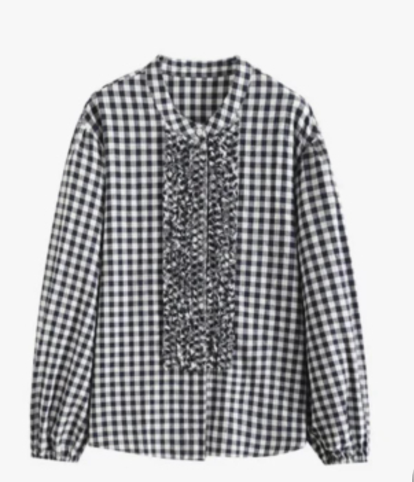 Women's Autumn Vintage Sweet Plaid Shirt Blouse