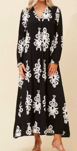 Caroline Maxi Shirt Dress - Black