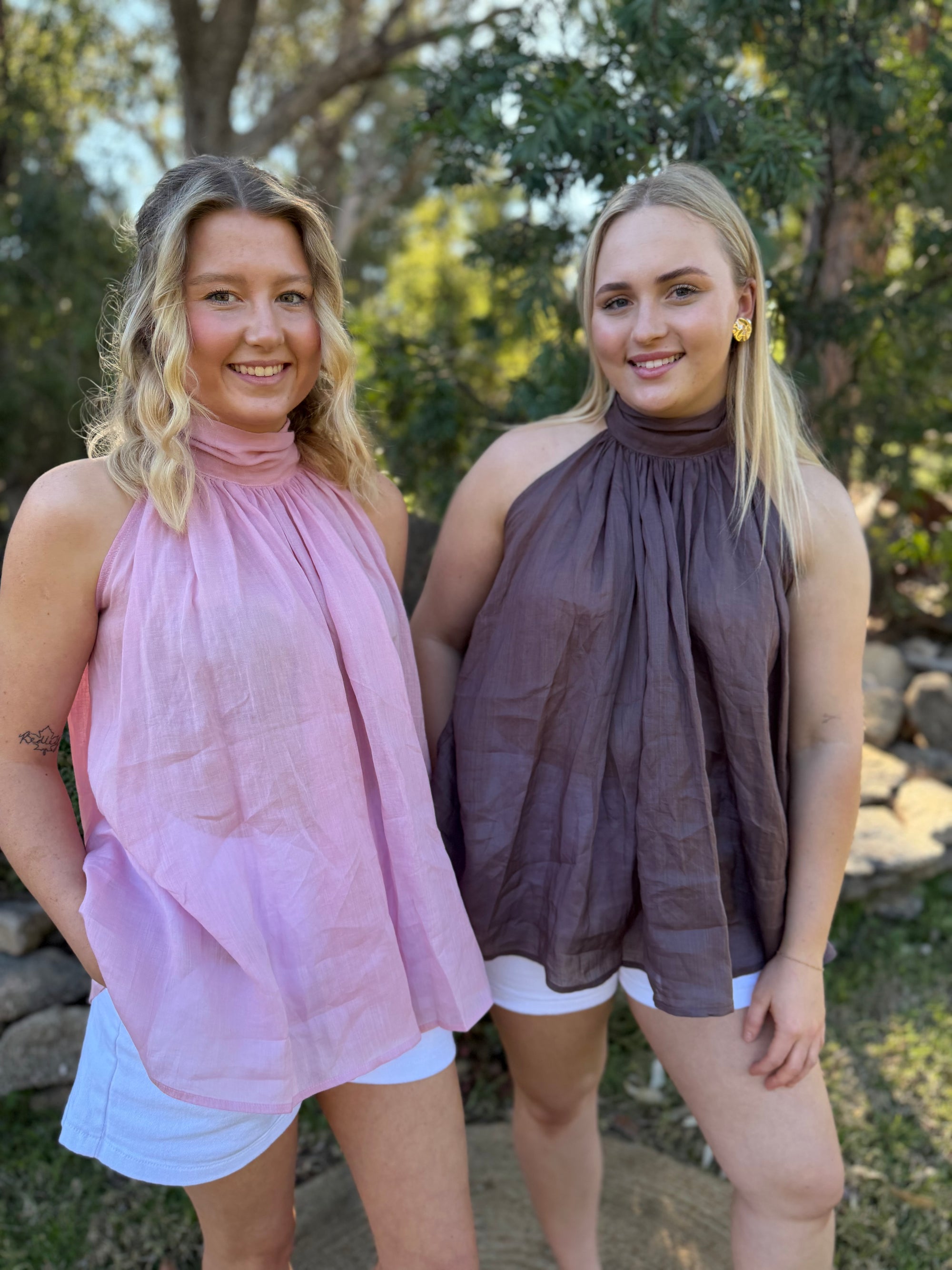 Sunday Social Tie Top pink