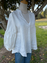 Linen white top