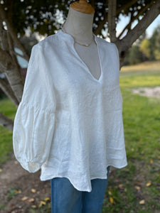 Linen white top