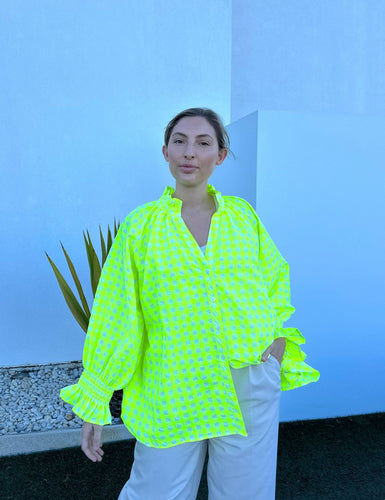 Gingham Top - 847 - Lemon