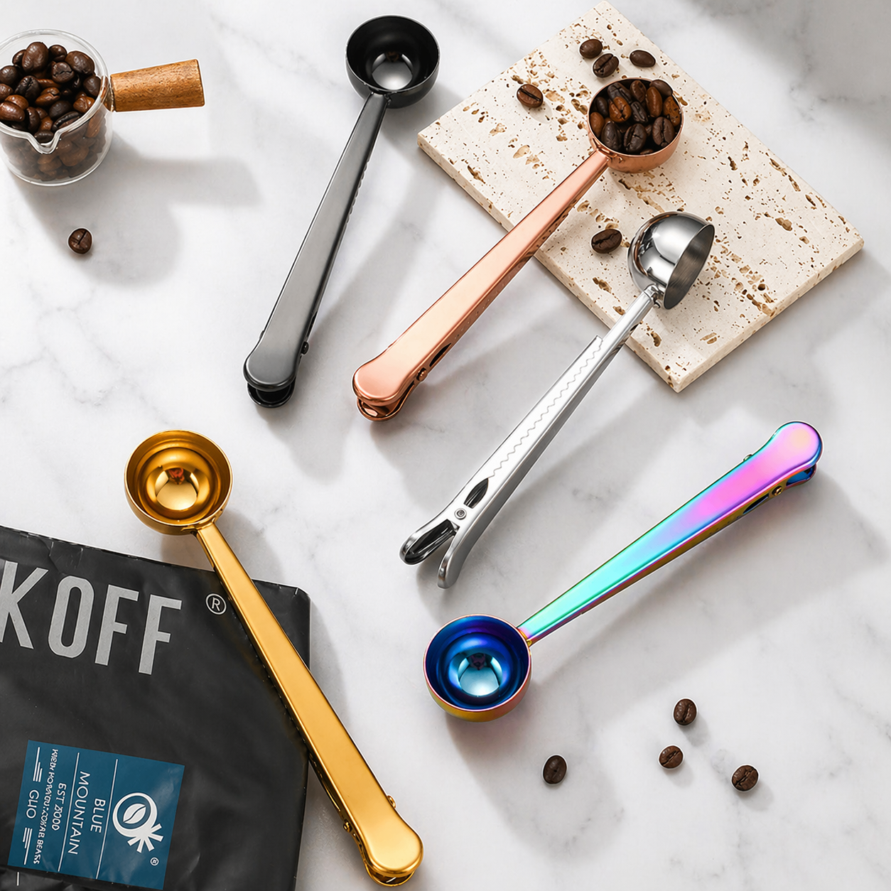 Stainless Steel Coffee Spoon with Bag Clip