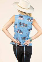 SERENA~WESTERN PRINT VEST