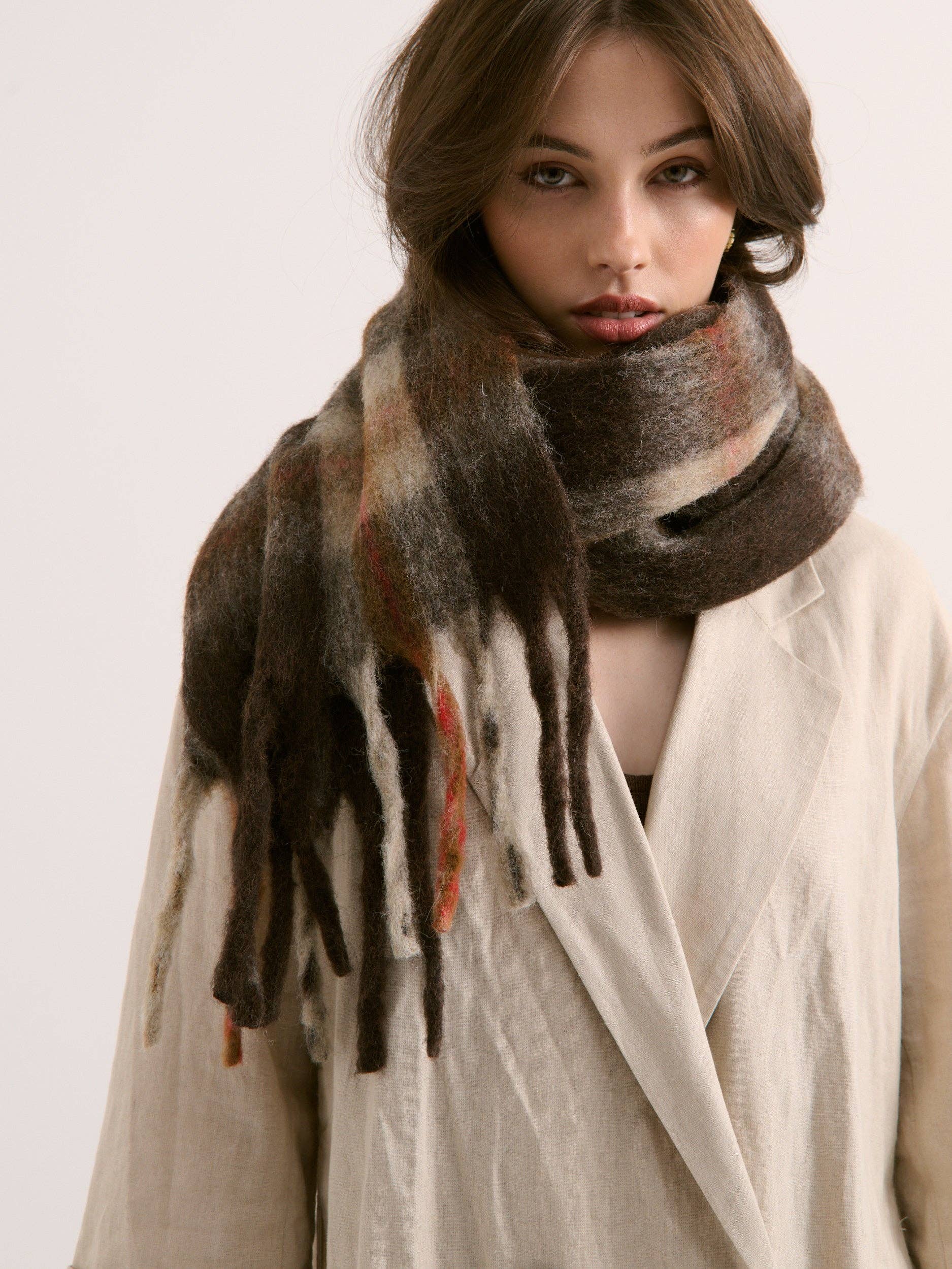 Classic Check Fluff Scarf