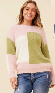Block fluffy jumper