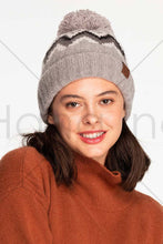 C.C Soft Aztec Pattern Beanie With Knit Pom