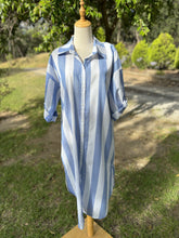 Stripe Shirt Dress - 840 - Blue