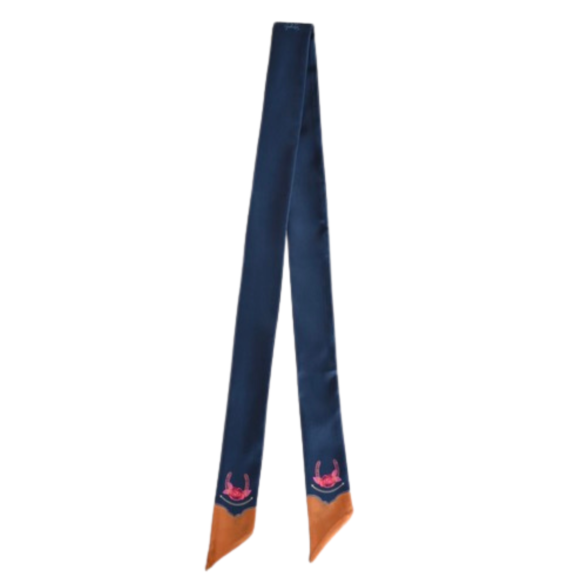 Rodeo Rose Twilly Scarf in Mustnight Blue: Floral Western Cowgirl Silky Scarf