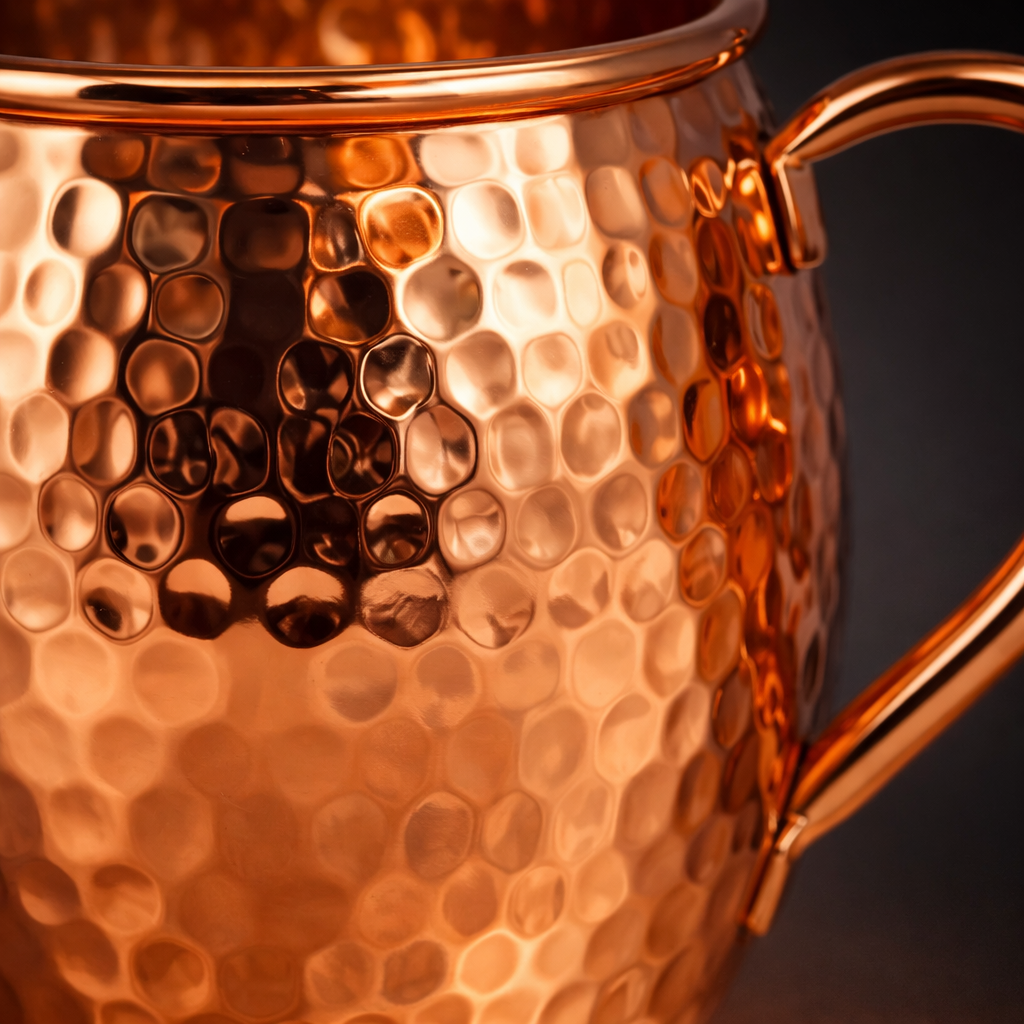 Ella’s Touch Pure Copper Hammered Mule Mug 475ML – Shiny Finish with Handle