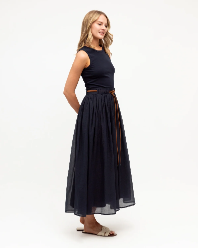Scarlet Vale Midi Dress Navy