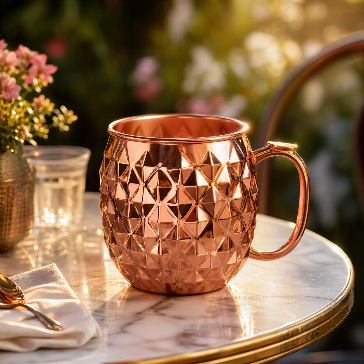 Copper Embossed Moscow Mule Mug With Handle 475ml