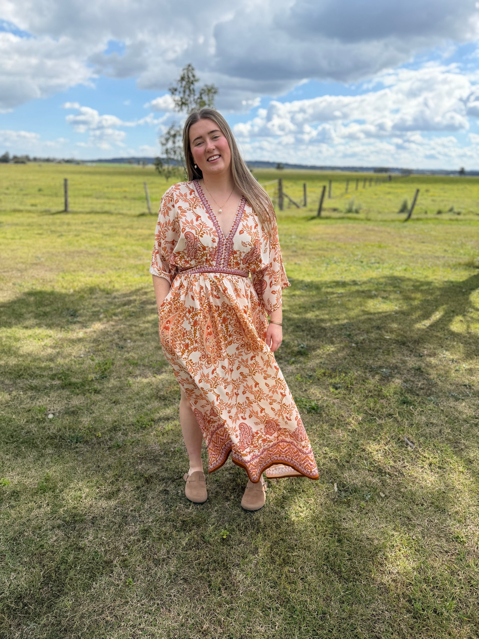 The Avoca Paisley Maxi Dress