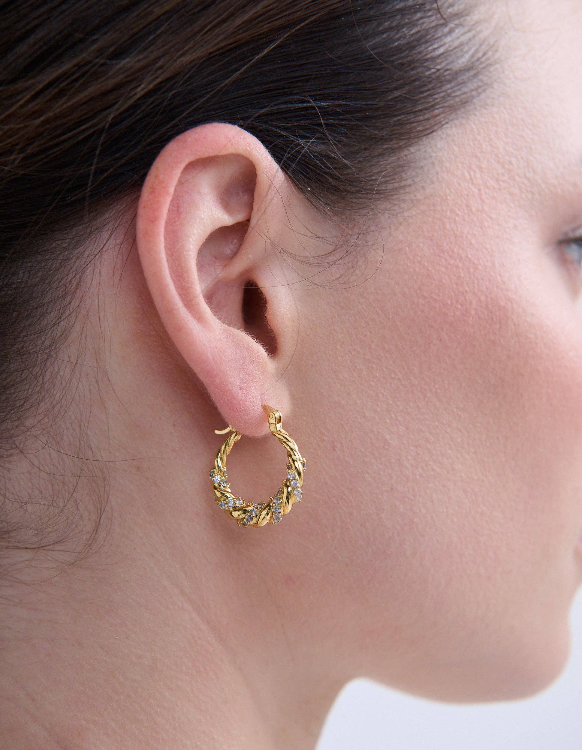 Kya 18K Gold Plated Twist Hoop Earrings