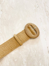 Alora Round Buckle Straw Belt- biscuit