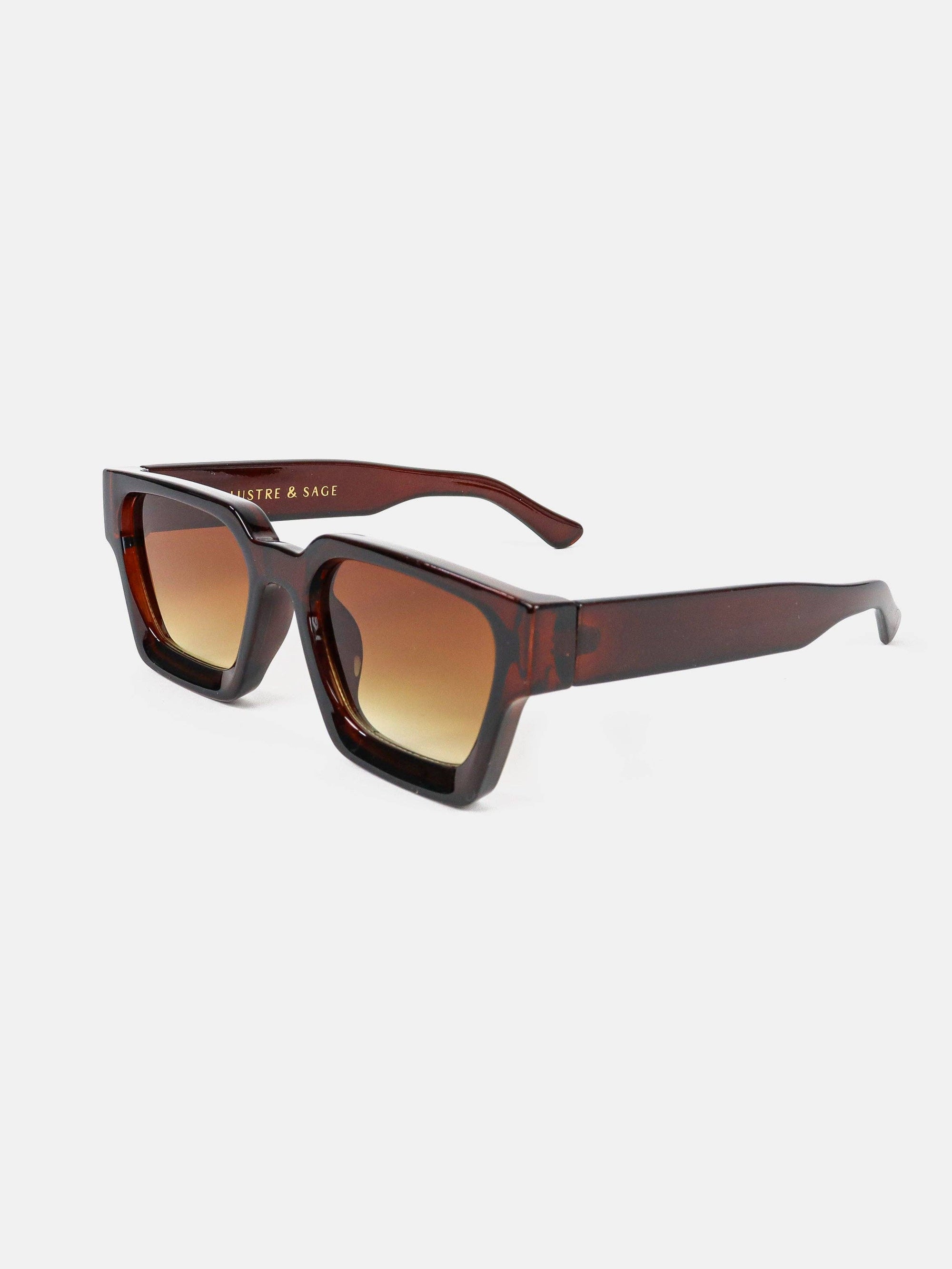 L&amp;S Jury Rectangular Sunglasses in Brown