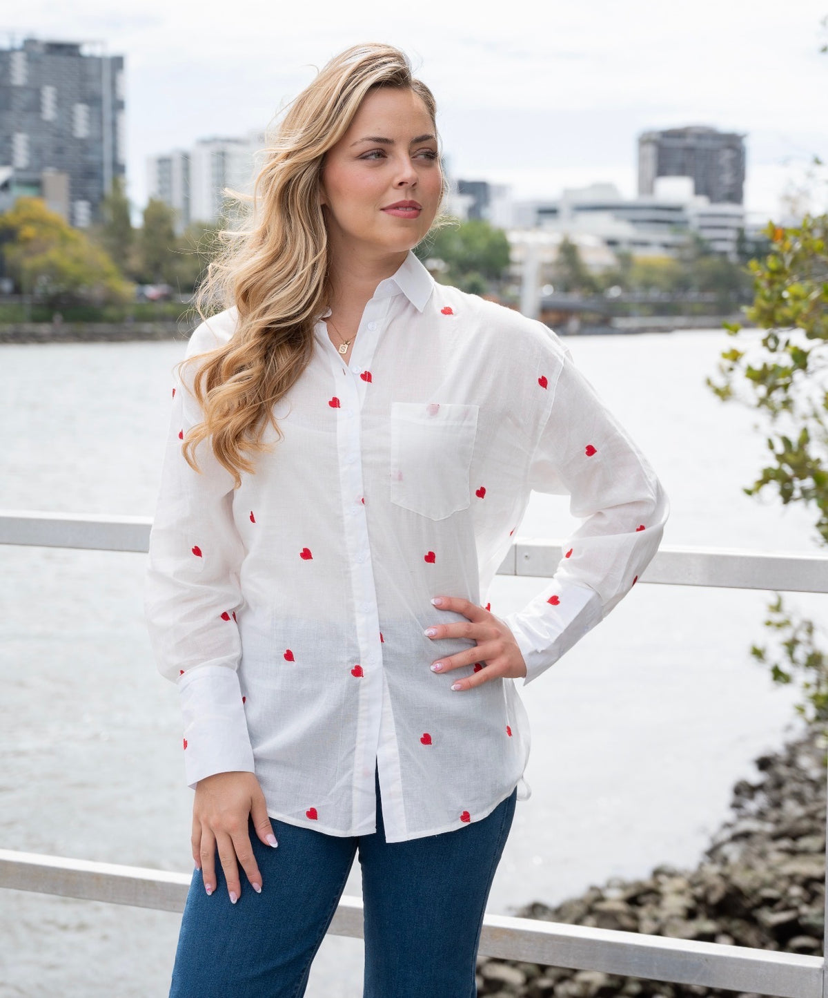 White heart blouse
