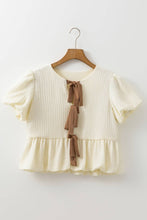 Bow Tie Short Sleeve Blouse