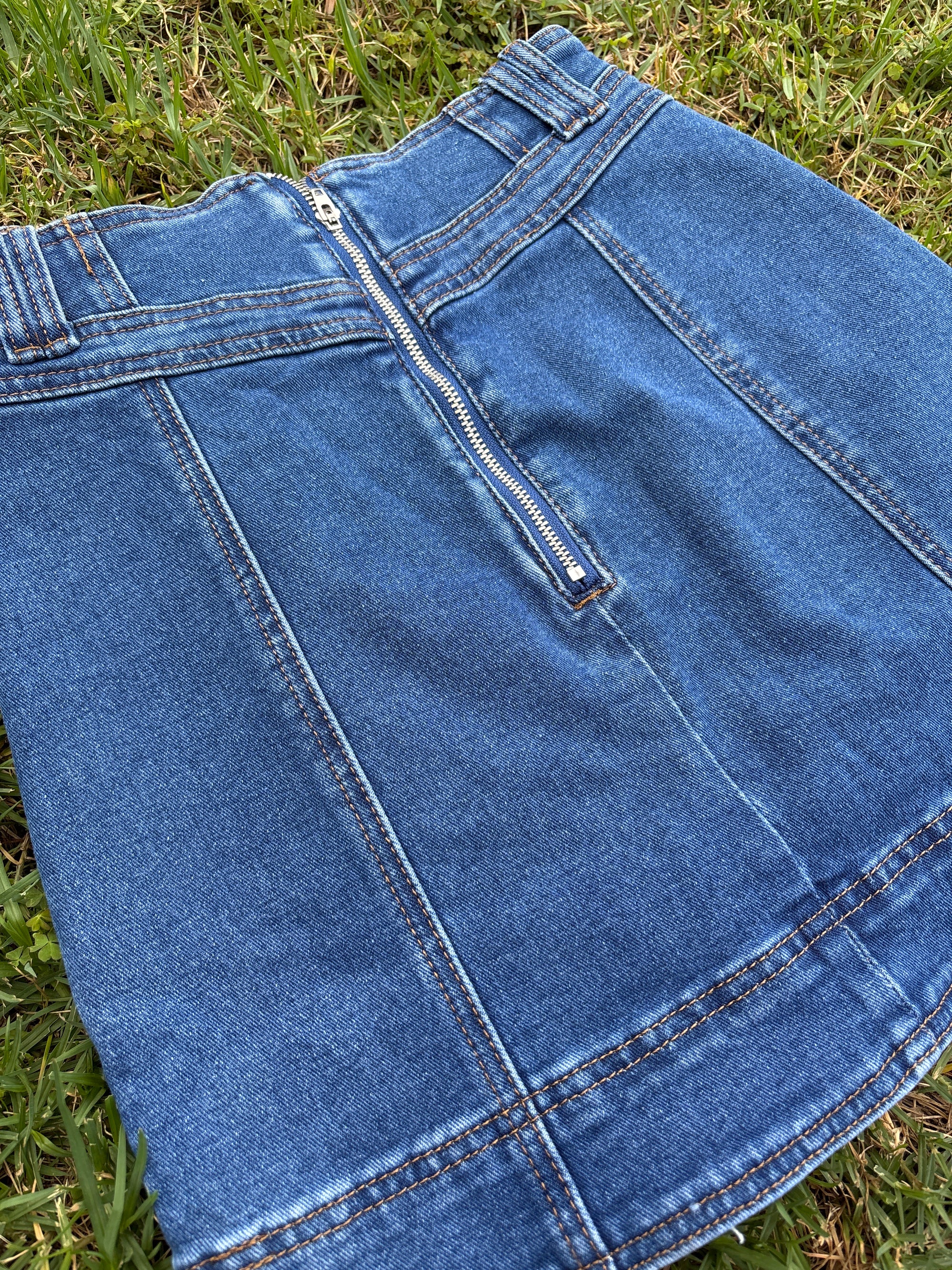 Denim Skirt - Button detail