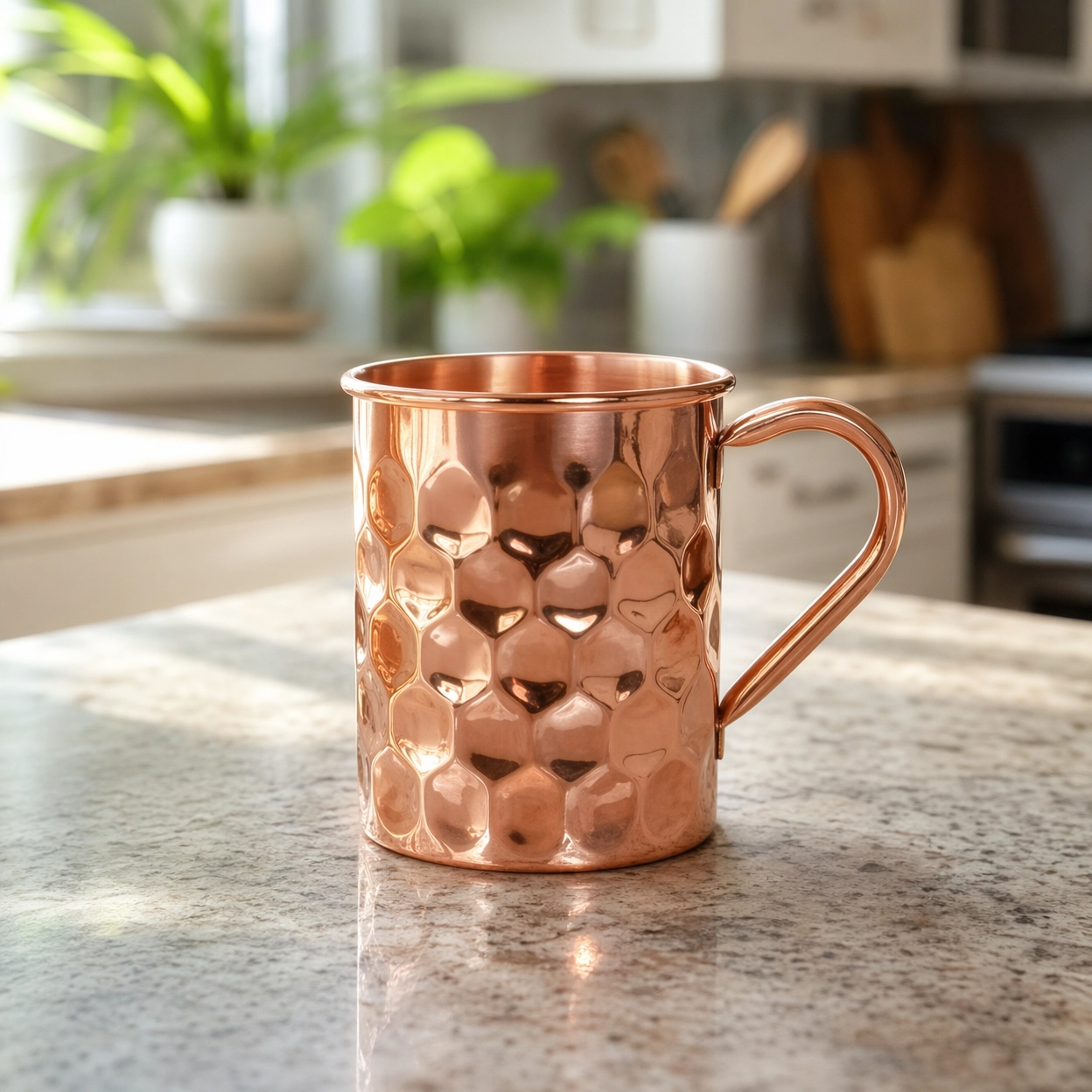 Pure Copper Embossed Mule Mug with Handle 475ml