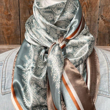 Wild Rag - 35X35" Seafoam & Cream Paisley Scarf