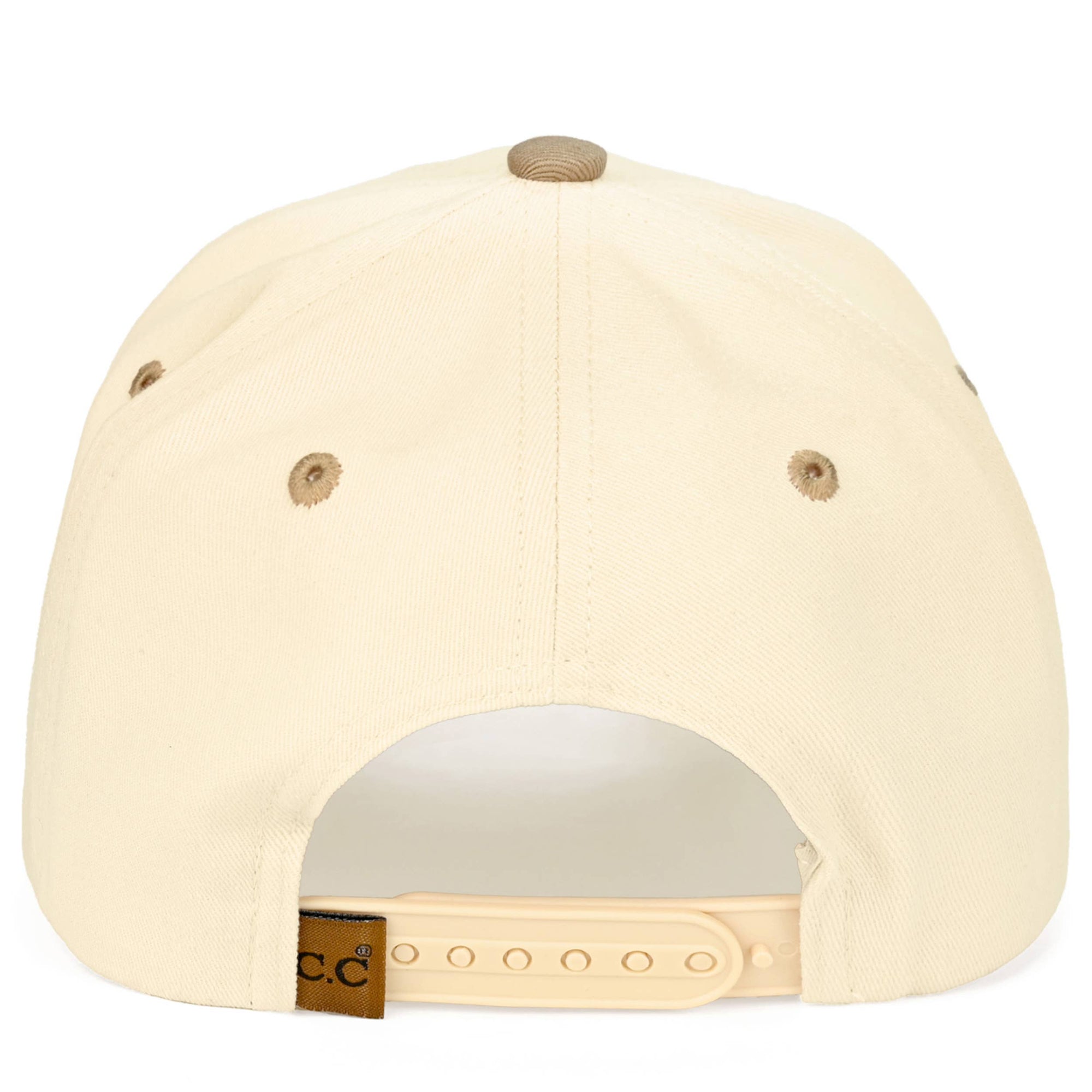 RODEO Letter Embroidered Snapback Cap Beige