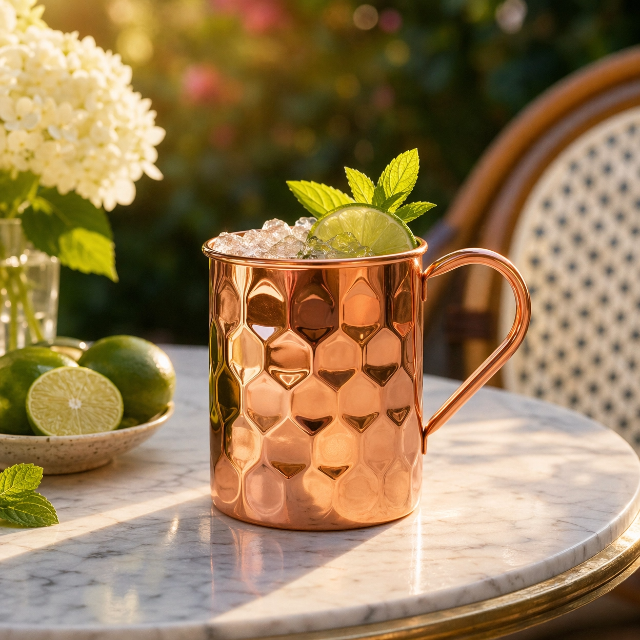 Pure Copper Embossed Mule Mug with Handle 475ml