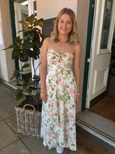 Floral Dress Long strapless