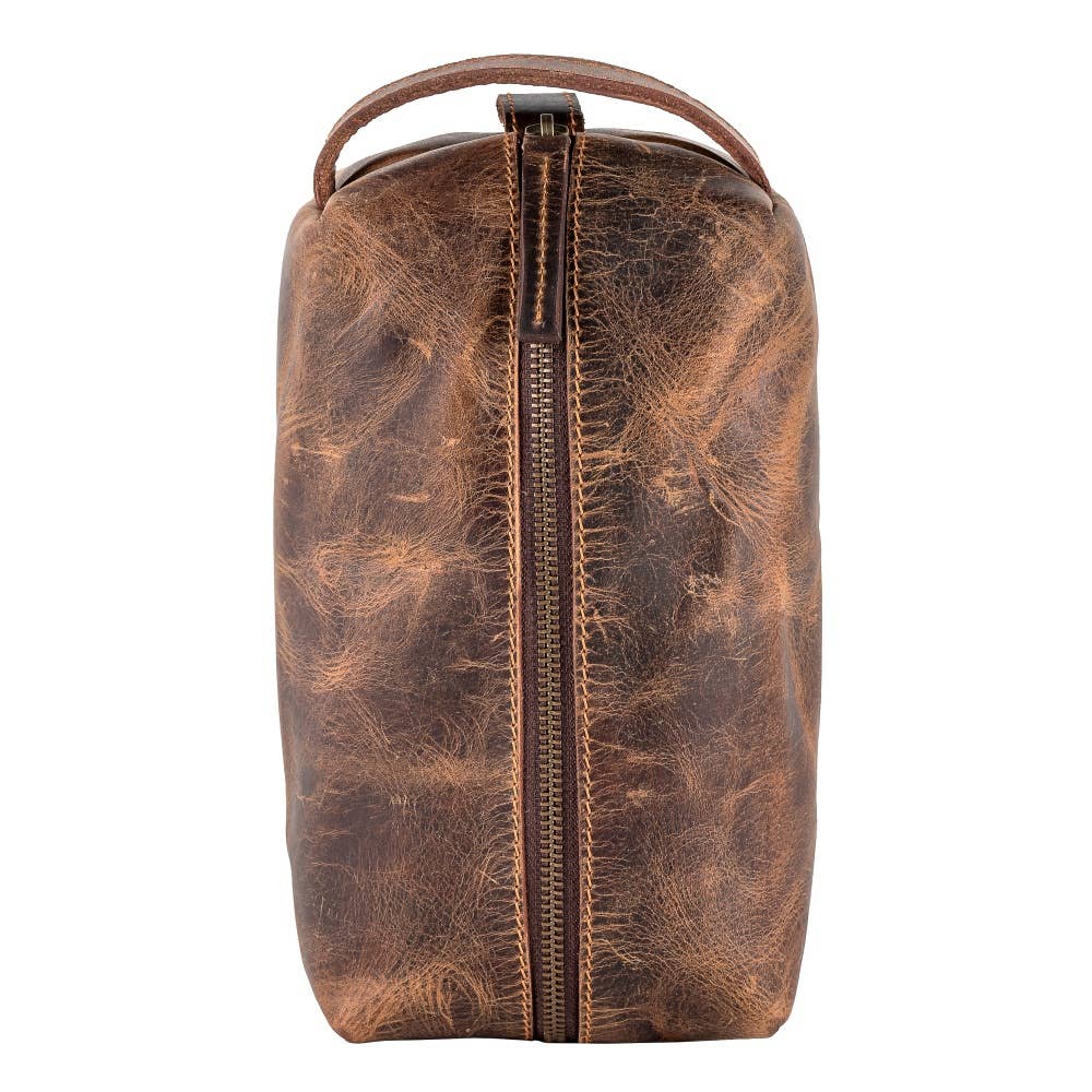 Genuine Leather  Unisex Dopp Kit - Rustic Brown