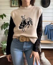 Western Rodeo Cowboy Short Sleeve Sweater