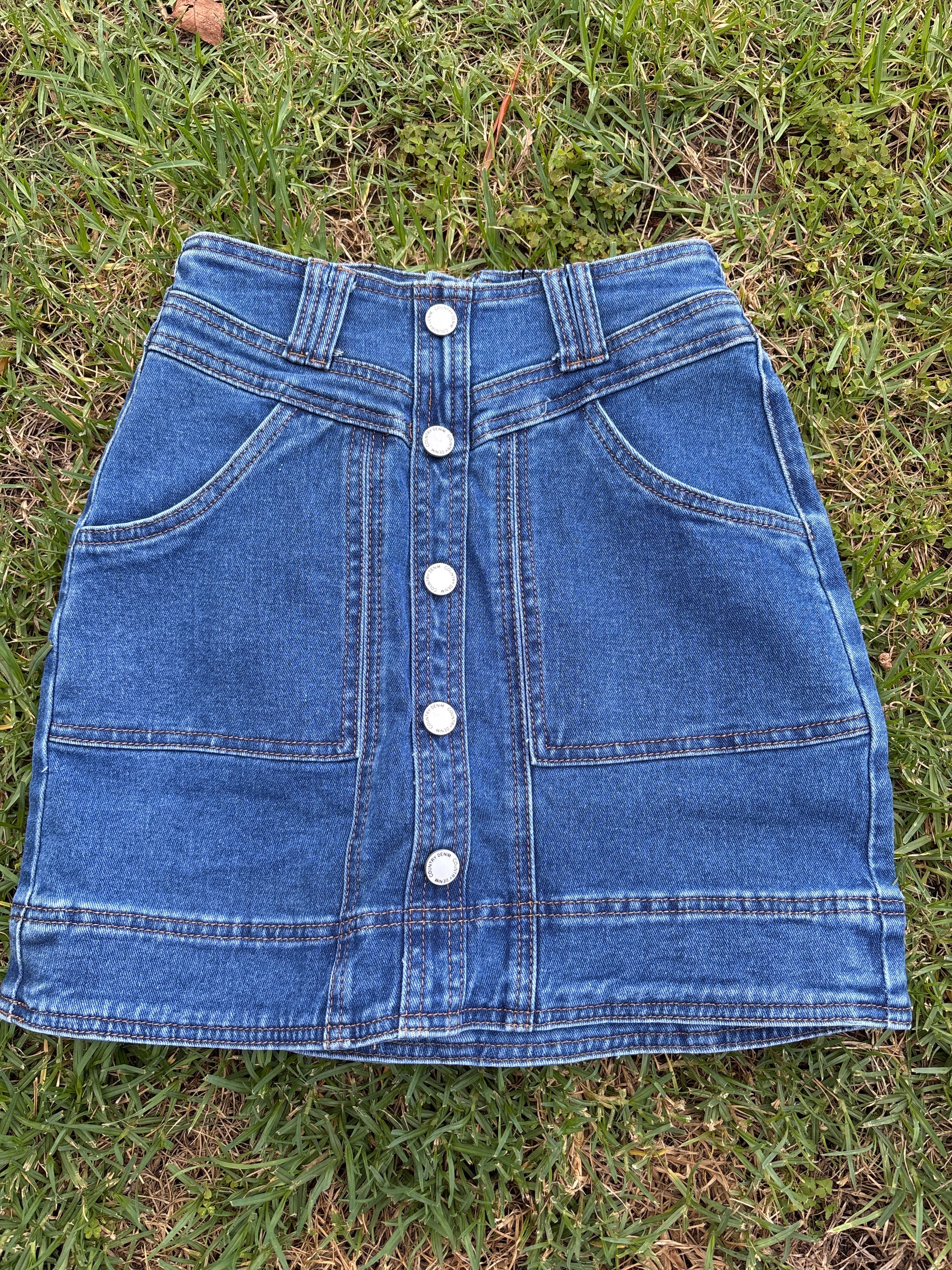 Denim Skirt - Button detail