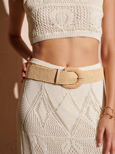 Astrid Straw Woven Stretchy Belt