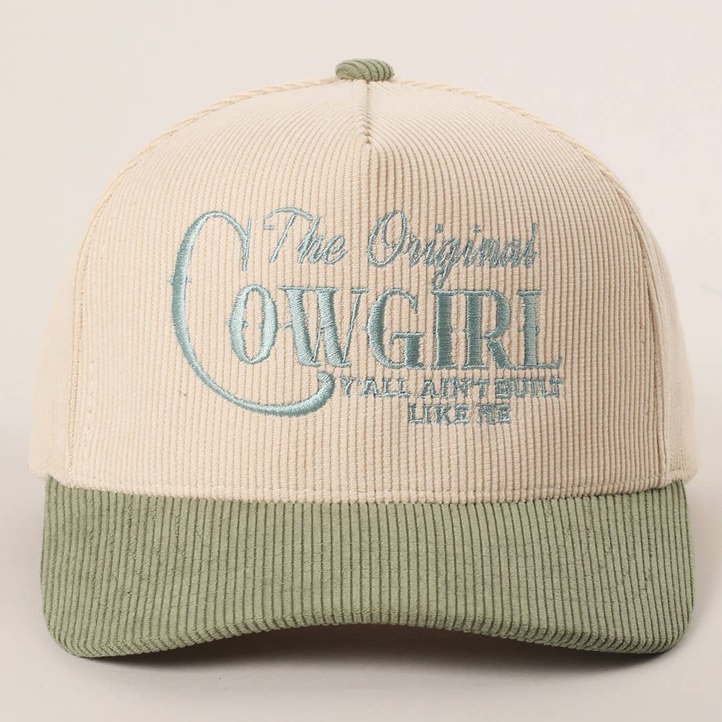ORIGINAL COWGIRL Corduroy Trucker Hat