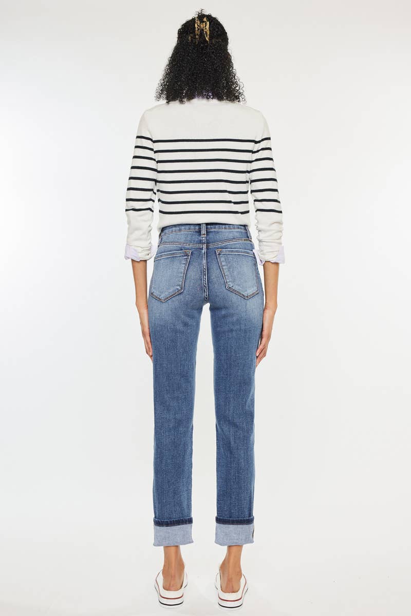 OPEN PACK HIGH RISE SKINNY STRAIGHT JEANS-KC8414M