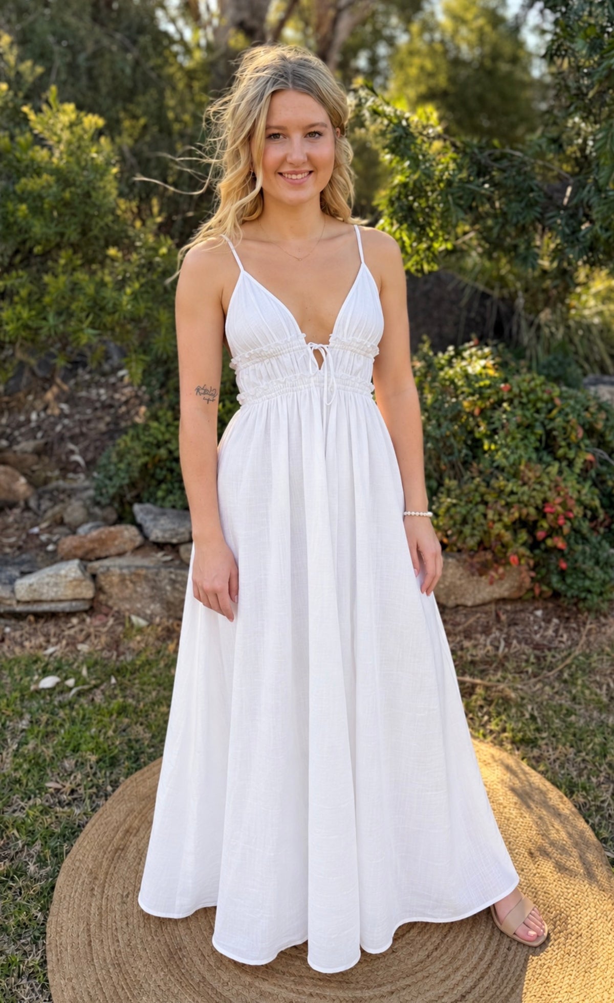 Roslyn White Maxi Dress