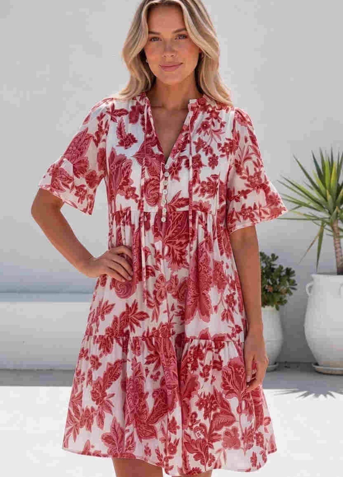 Red Floral Dress