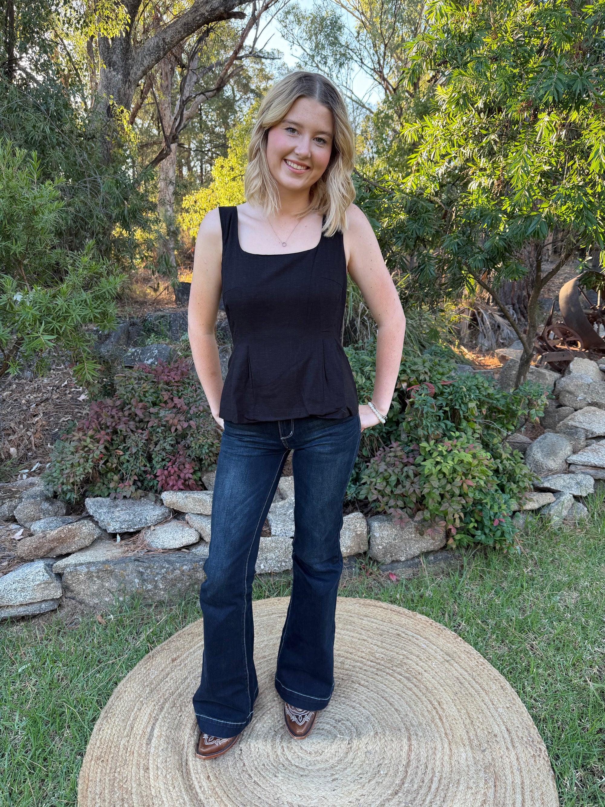 Black Peplum Top
