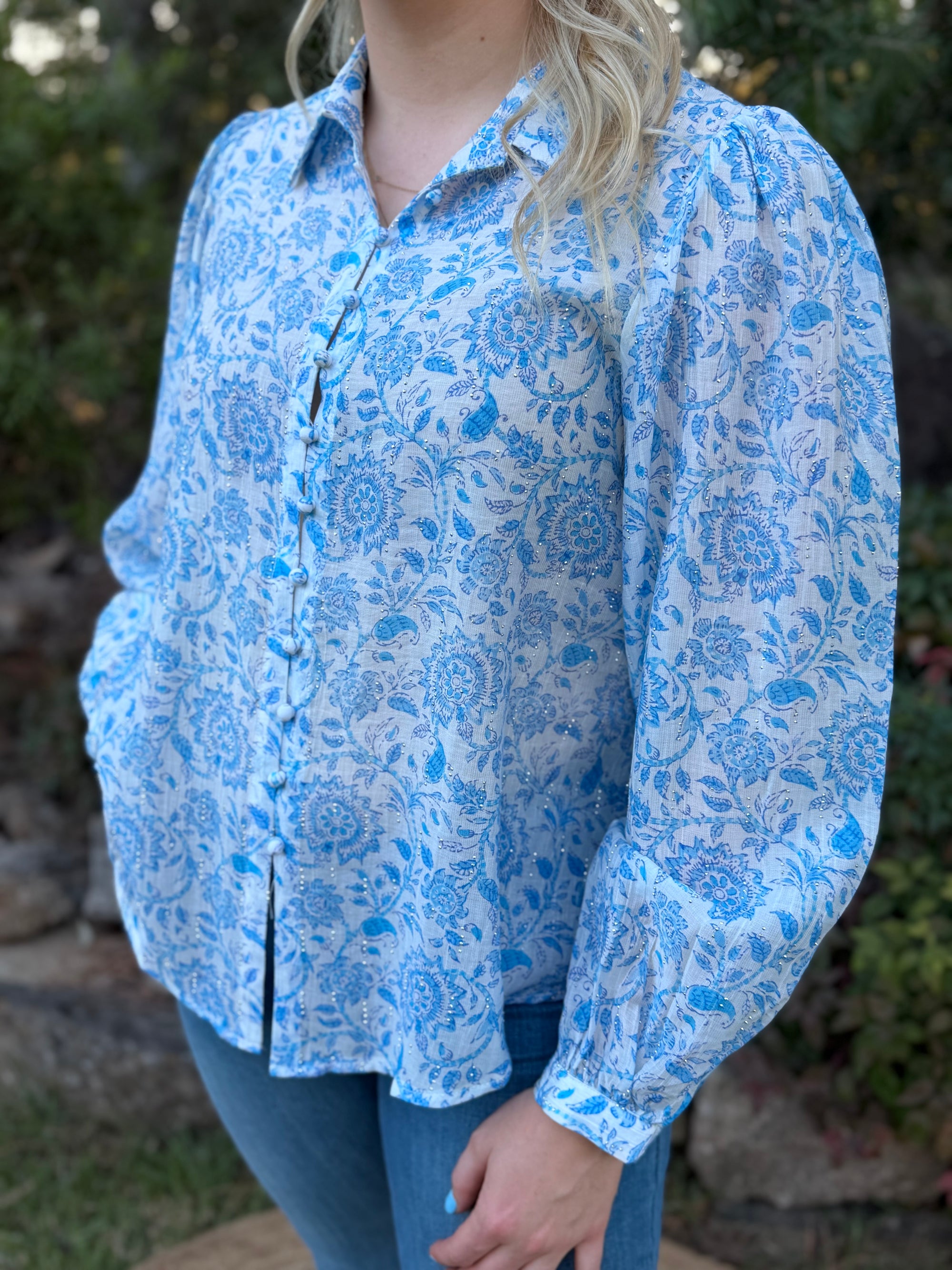 Blue sparkle Top