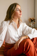 Clemence - Solid shirt, Long sleeves - White